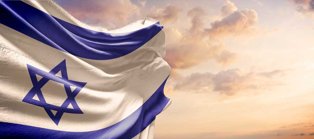 depositphotos 459929276 stock photo israel flag blue sky horizontal